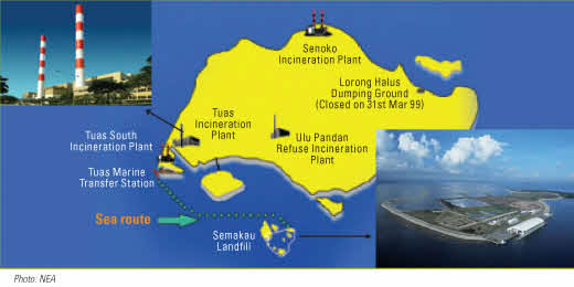 FIGURE 2. SEA ROUTE TO SEMAKAU LANDFILL
